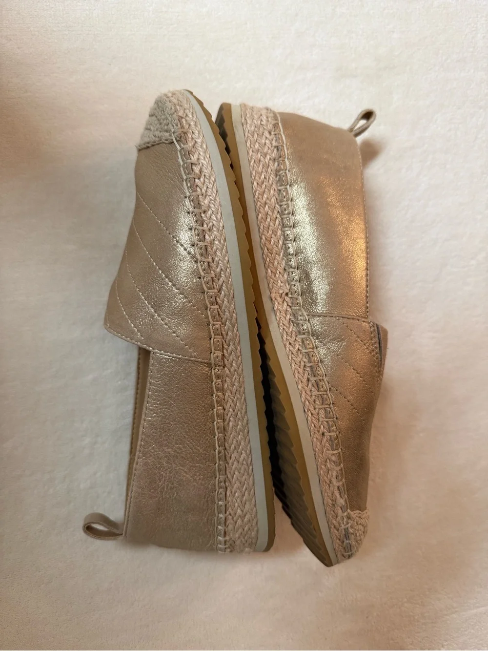 Women's Metallic Taupe Slip-On Espadrilles